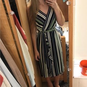 Like New LOFT XS Petite Ann Taylor Striped Midi Dress